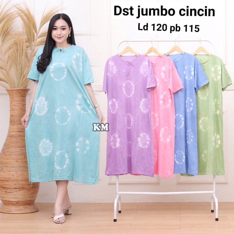 DASTER JUMBO WANITA BAHAN KAOS LD 120 CM - DASTER JUMBO MOTIF CINCIN - DASTER MURAH - BAHAN KAOS ADE