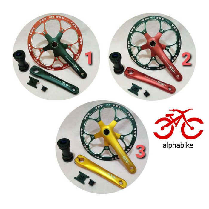 CRANK SET OXO 56T HT2 + BOTTOM BRACKET (BB) SEPEDA LIPAT MINION