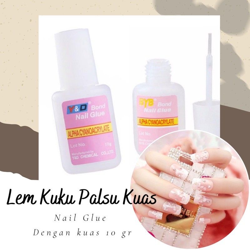 Nail Glue Lem Kuku palsu kuas