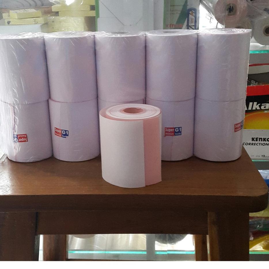 

Berkualitas Kertas struk kasir/thermal paper/kertas struk thermal/roller kasir 60 x 75 2 ply 10 roll/pack