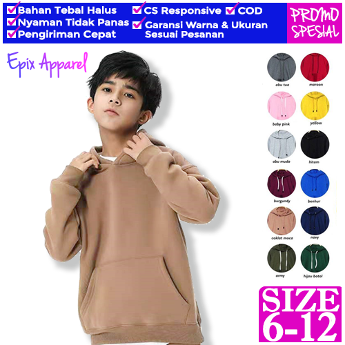 Jaket Switer Anak Perempuan Laki Cewek Cowok Tanggung 9 10 11 12 Tahun Coklat Mocca Moka Coklat Susu