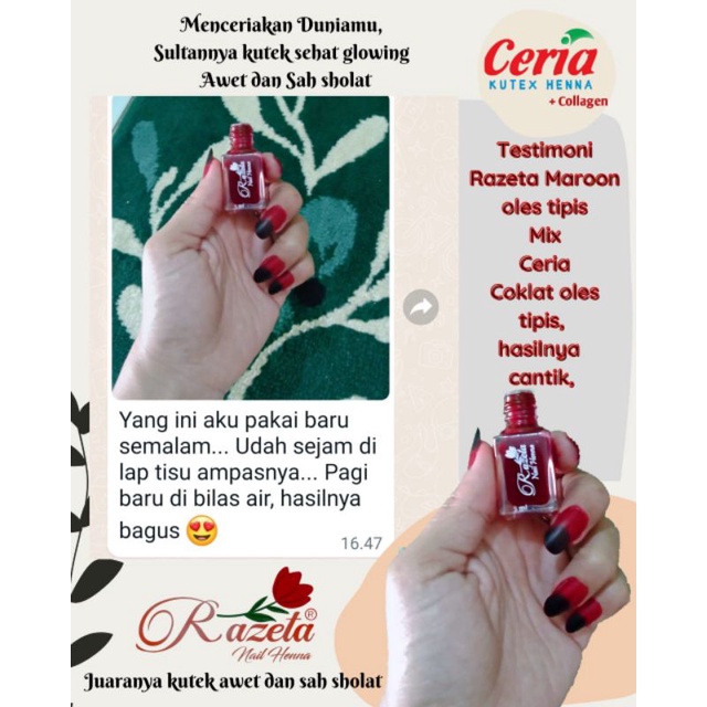 CERIA KUTEX HENNA / KUTEK HALAL SAH SHOLAT / KUTEK MUSLIMAH / HENNA NAURAA NAURA RAZETA ASHOKA TUFFAH, HENNA INAI KUKU