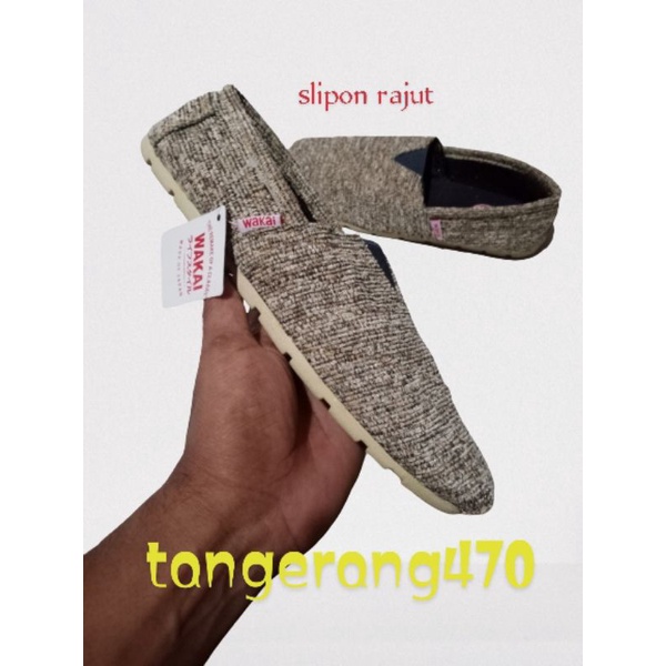slip-on rajut/slip-on pria/slip-on wanita/Wakai rajut/Wakai pria/Wakai wanita/sepatu Wakai terbaru/s