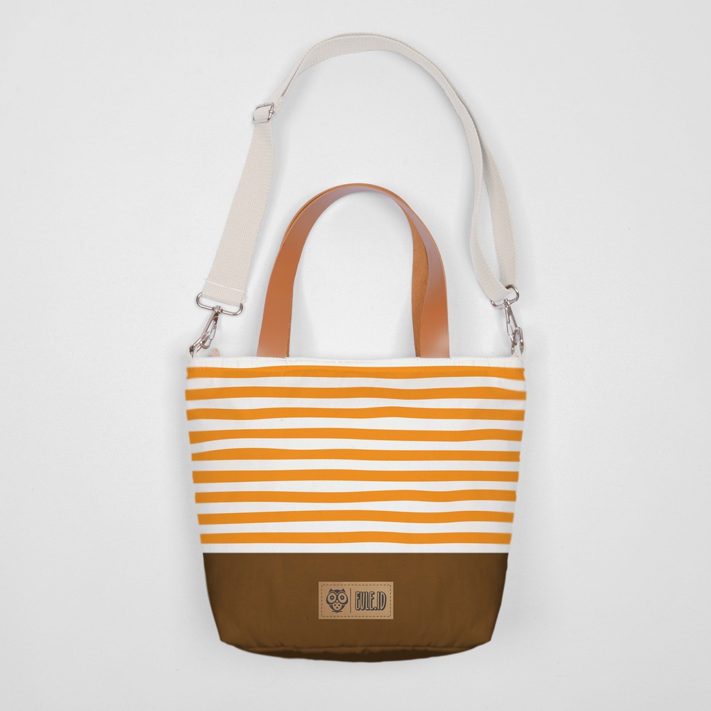 Sling Bag Kanvas Stripe Kuning