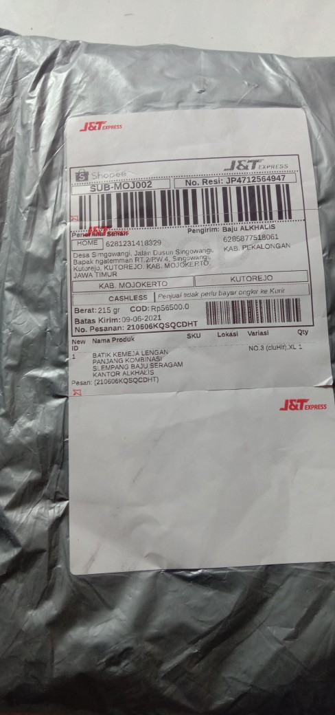 Batik Kemeja Lengan Panjang Kombinasi Slempang Baju Seragam Kantor Alkhalis