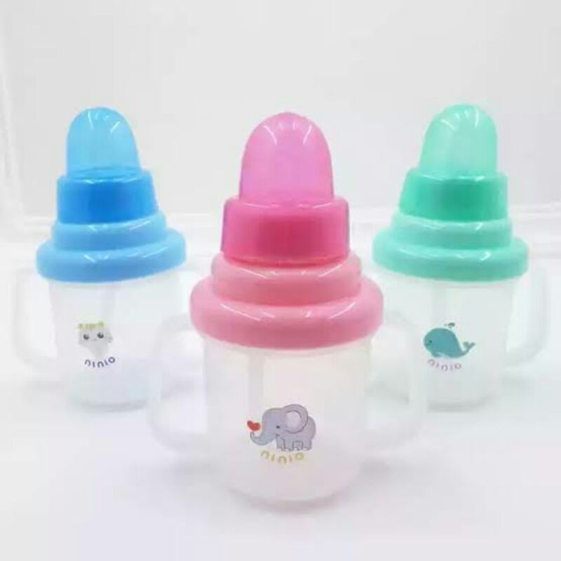 Ninio Training Cup 3 in 1 Botol Susu Bayi Gelas Training / Gelas Minum Anak / Straw Cup / Spout Cup