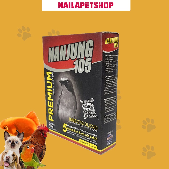 VOER NANJUNG 105 EBOD JAYA SERBUK KASAR PAKAN BURUNG MURAI KACER ANIS POKSAY