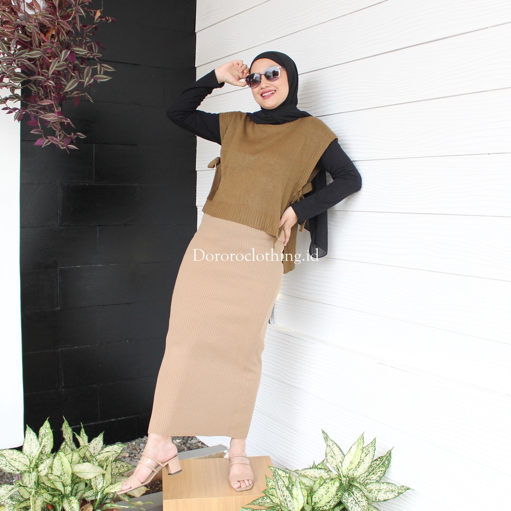 Skirt Knit Panjang Rok span rajut panjang tebal premium / Rok Rajut Span Wanita