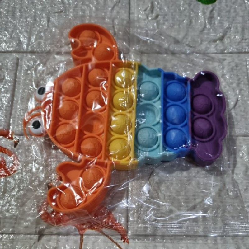 POP IT FIDGET TOY / POP IT PREMIUM ADA EMBOSSNYA / POP IT MURAH / POP IT FIDGET TOYS-Lobster rainbow