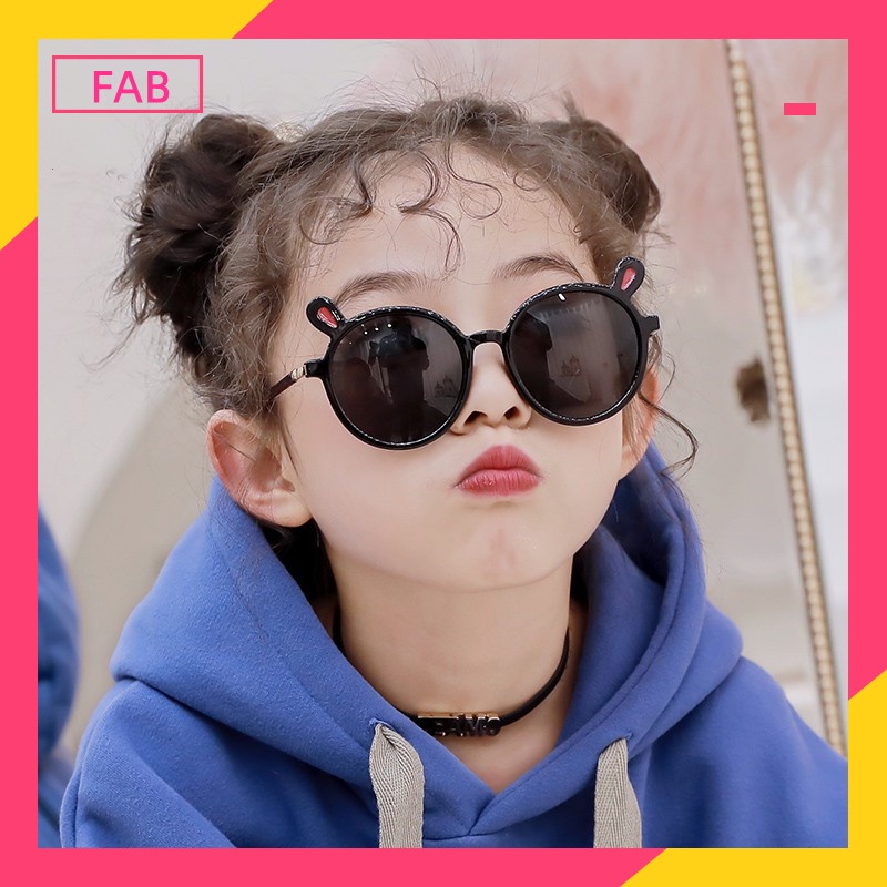 Kacamata Anak Model Telinga Kelinci Gaya Korea/Fashion Anak Terbaru Telinga Beruang kacamata hitam High Quality Import