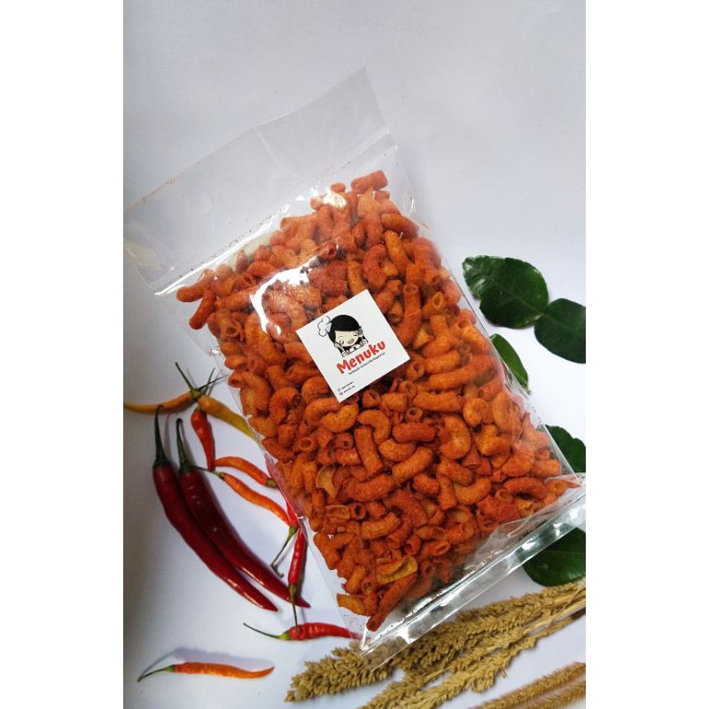 

MAKARONI PEDAS/MAKARONI BALADO PEDAS/MAKARONI SETAN/ GURIH, RENYAH, PEDAS/KEMASAN 250 GR