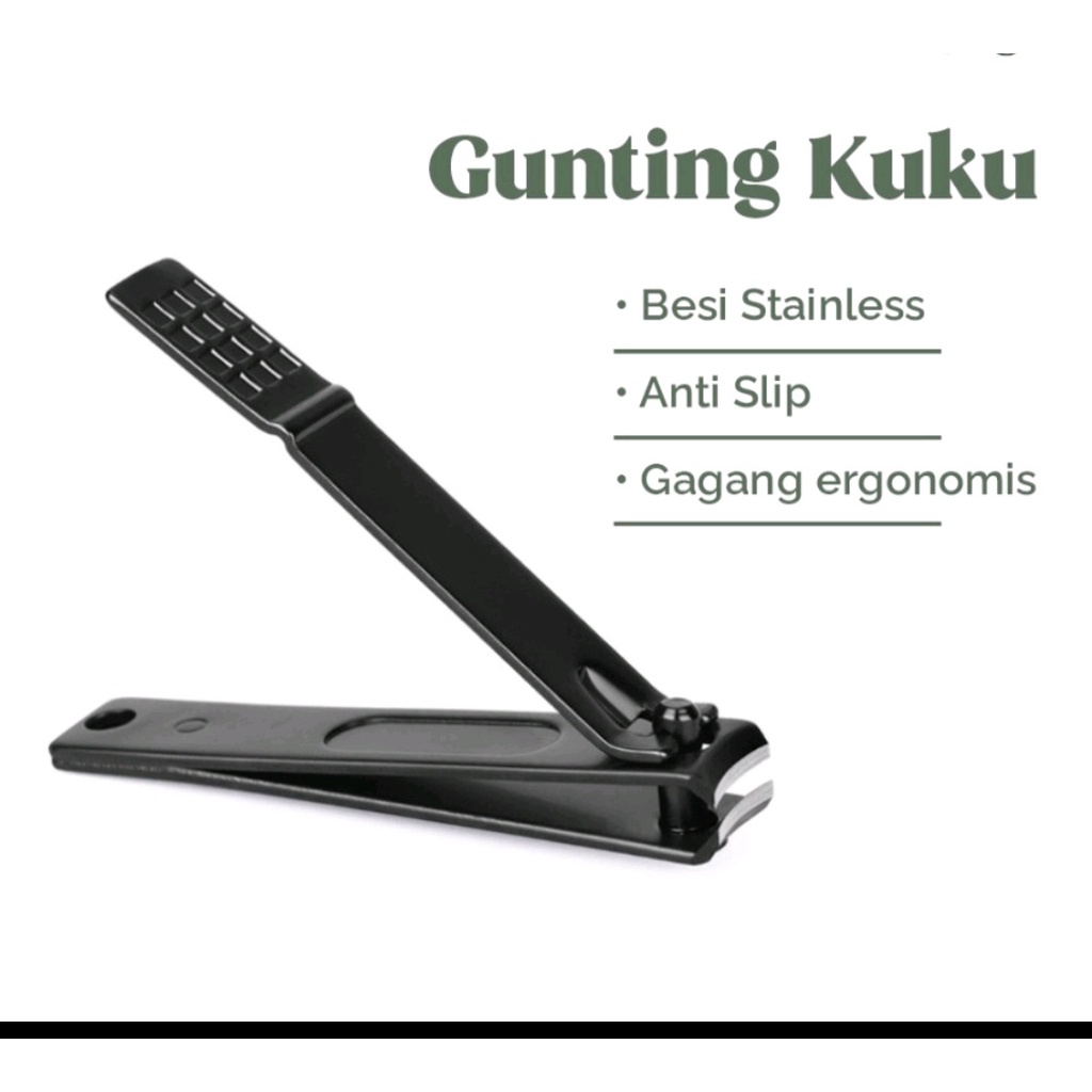 Gunting Kuku Jepang Gunting Kuku Hitam Jumbo Besar Super Tajam Baja Tahan Karat Profesional / Gunting Kuku Stainless Hitam / Gunting Kuku Baja Hitam K16