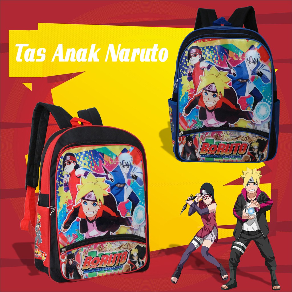 PROMO CUCI GUDANG Tas Punggung Anak Sekolah Cowok Gambar Kartun Naruto TK PAUD Murah Keren Bagus