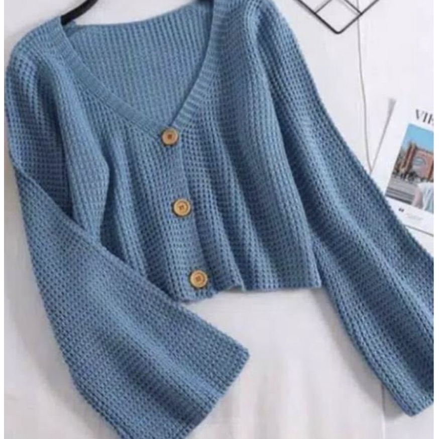 Cardigan Adelia crope Karen knite cardy cardigan rajut Adelia