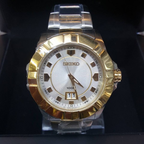 Seiko Lord SUR134P1 Quartz Gold Coating Bezel | Jam Pria SUR134