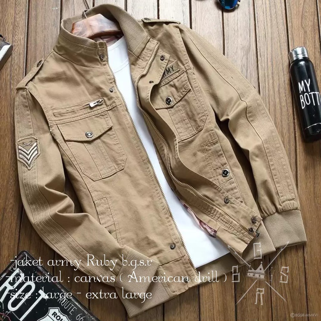 Jaket Pria - Jaket Bomber Pria - Bomber Pria - Jaket Army - Jaket Bomber Army - Bomber Army Pria