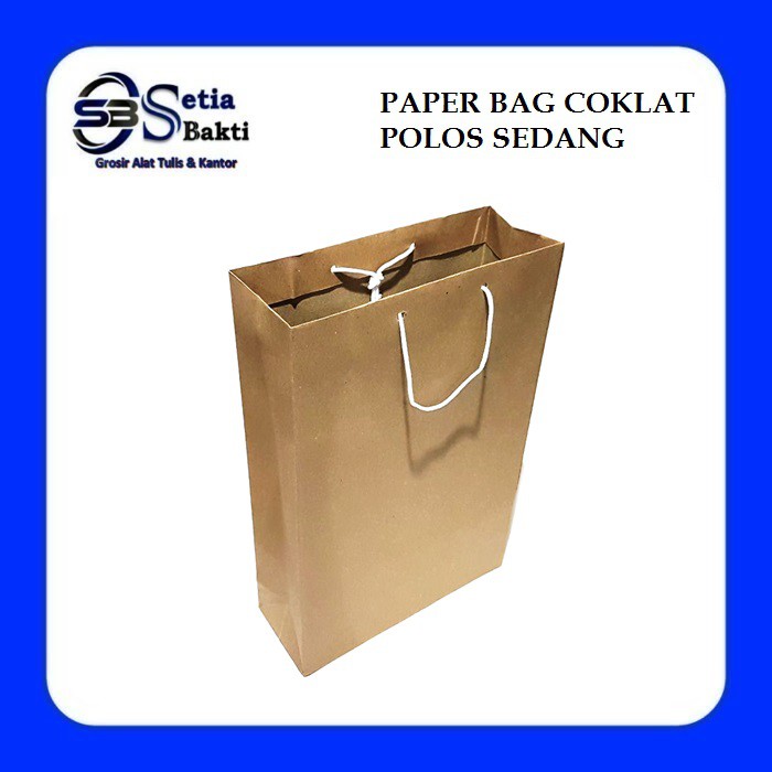 

Paper Bag - Tas Kertas Coklat Polos Sedang 36 x 24,9 x 9,5 cm - 12 Pcs