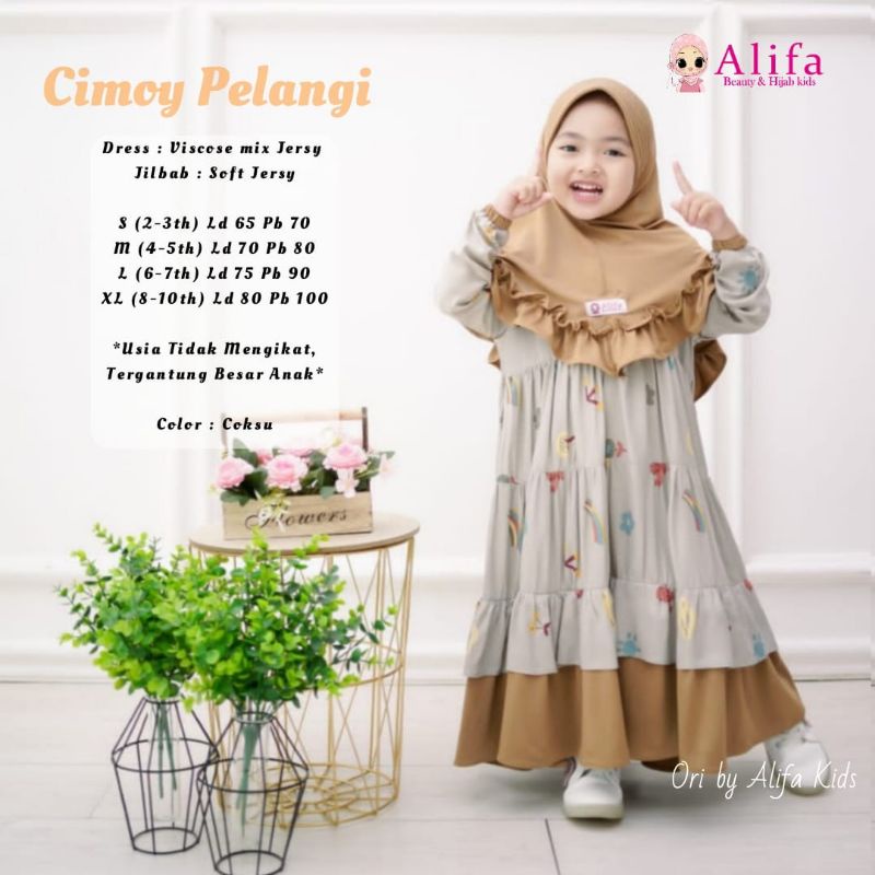 [Gamis Balita & Anak] Cimoy Pelangi Kids Syar'i by ORI ALIFA-3