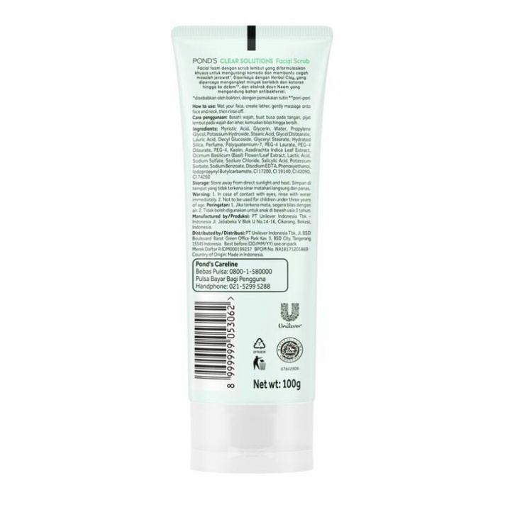 POND'S Clear Solution / Pore Clear Facial Scrub Anti Bakteri 100gr