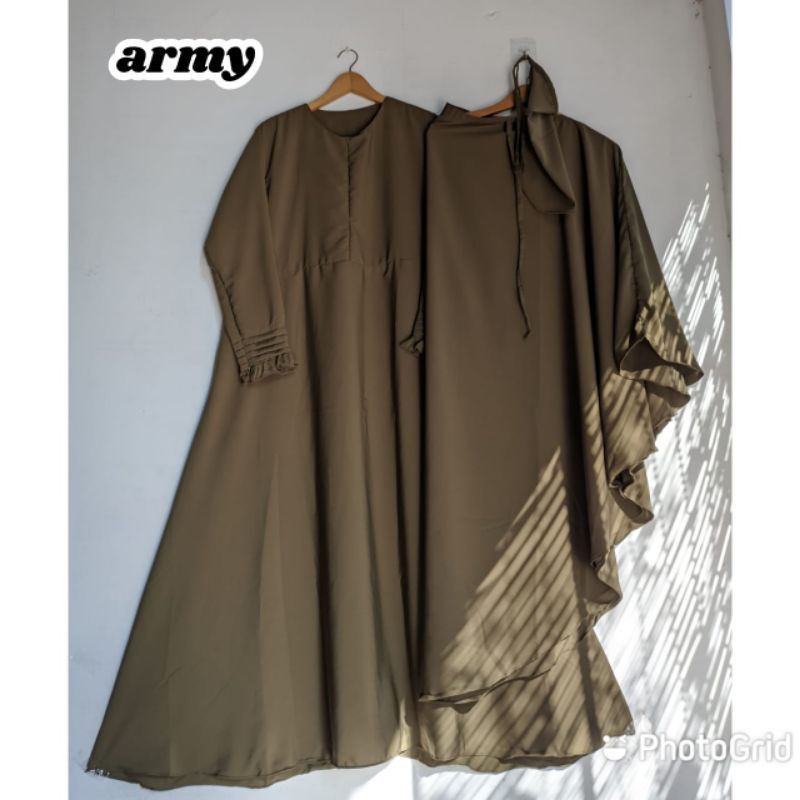 Gamis syar'i Set Khimar non pet wolfis Premium