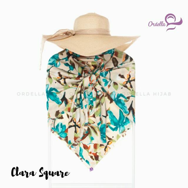 Jilbab Motif Syari Ordella Hijab - Kerudung Segi Empat Motif Wolfis Jumbo - Khimar Motif Bunga