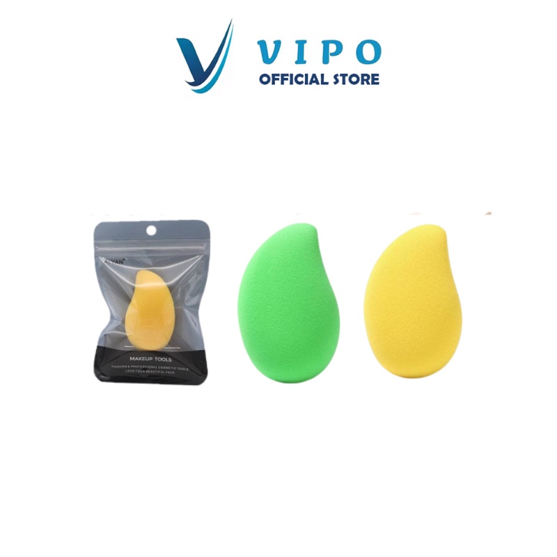 Vipo Official Shop 1 Pcs Beauty Blender H425 Makeup Blender Sponge Puff Bentuk Mangga Super Lembut