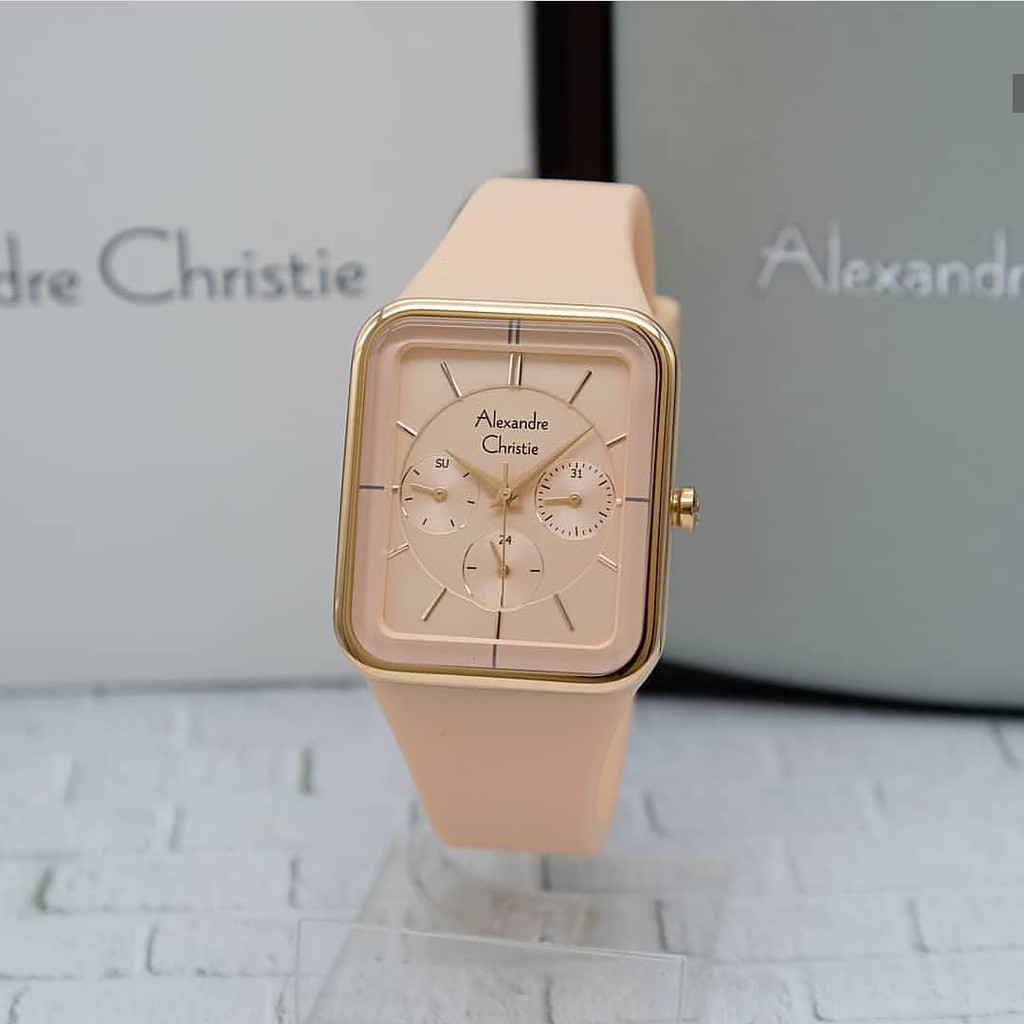 JAM TANGAN WANITA ALEXANDER CHRISTIE ORIGINAL PEACH ROSEGOLD AC2744