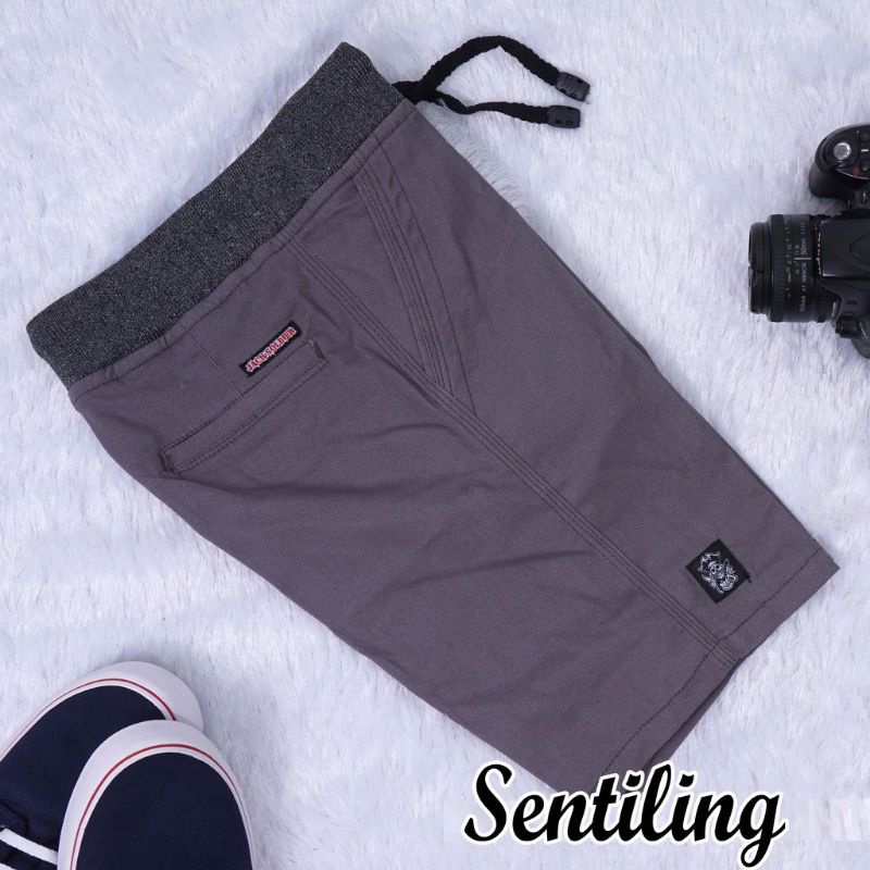 ( PROMO ) Celana Pendek Pria Cowok Dewasa Chino Rip Karet Pinggang Kolor Chinos Katun-1