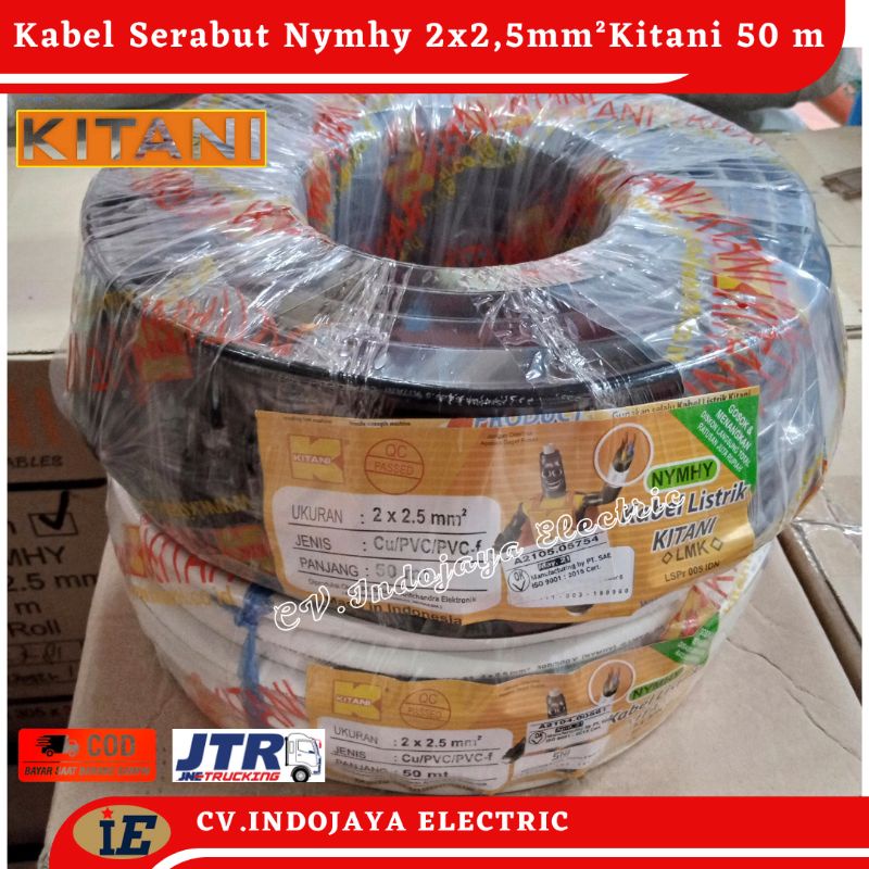 Kabel Serabut Nymhy 2x2,5 Kabel Panjang 50 Meter Kabel Listrik Serabut