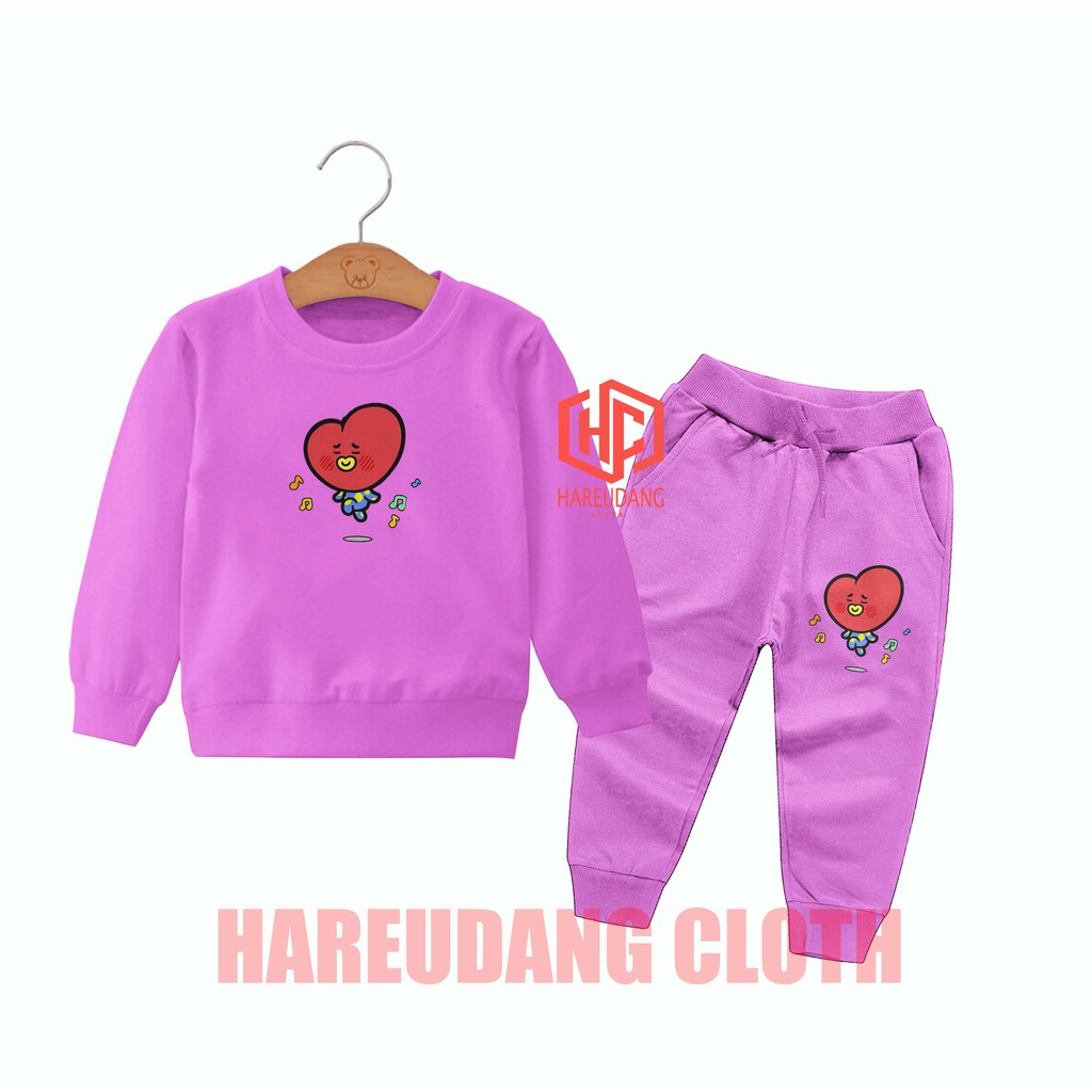 Sweater  anak tata bt21-Jogger anak tata bt21- stelan anak tata bt21