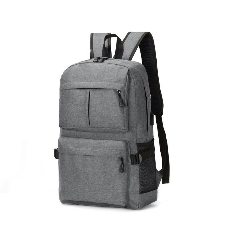 TAS RANSEL PRIA BACKPACK KANVAS GREY TA417G3 ACANTHO USB CHARGER ORI IMPORT GENDONG SEKOLAH PUNGGUNG