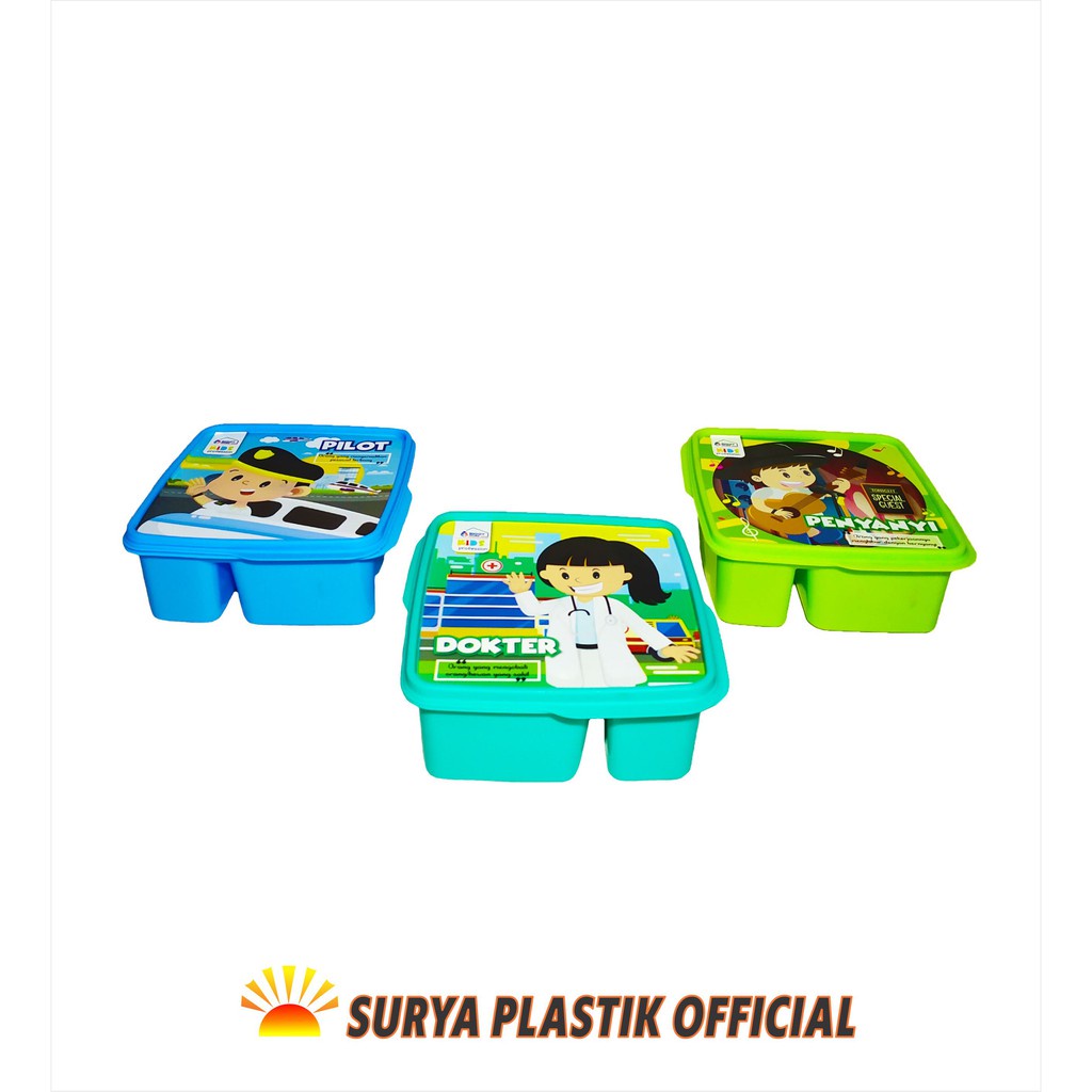 Lunch Box Tempat Kotak Makan Gambar Souvenir Ulang Tahun / Wadah Bekal Anak Emoticon