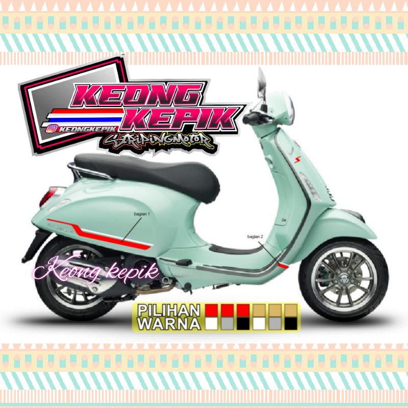 STRIPING STIKER STICKER LIS VARIASI MOTOR VESPA MATIC CUTTING CUSTOM GARIS Z