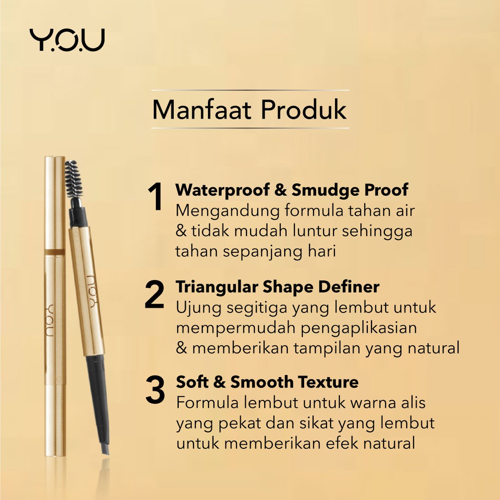 YOU Eyebrow - Teardrop Brow Definer / The Gold One Perfect Dual Brow Matic / Dual Eyebrow Styler Original BPOM