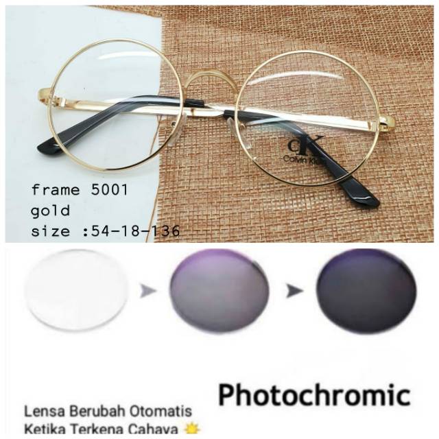 KACAMATA MINUS ANTI UV PHOTOCROMIC, KACAMATA BULAT PRIA &amp; WANITA