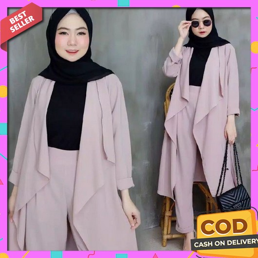 One Set Wanita Setelan Wanita Salur Premium Setelan Salur Setelan Prem Set Irish /Stelan Wanita /O