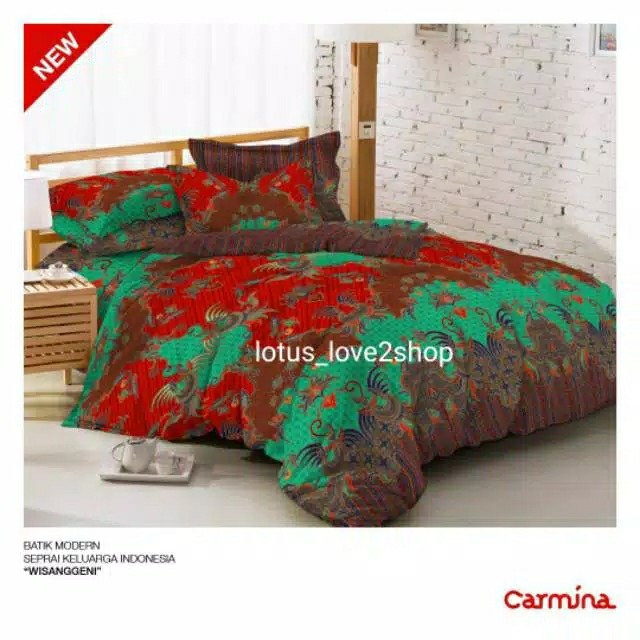 (sprei Only) Carmina Queen Size 160x200 Motif Wisanggeni