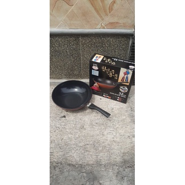 GSE Wok Pan Wajan Teflon Marble Anti Lengket 32 Cm Tanpa Tutup Kaca