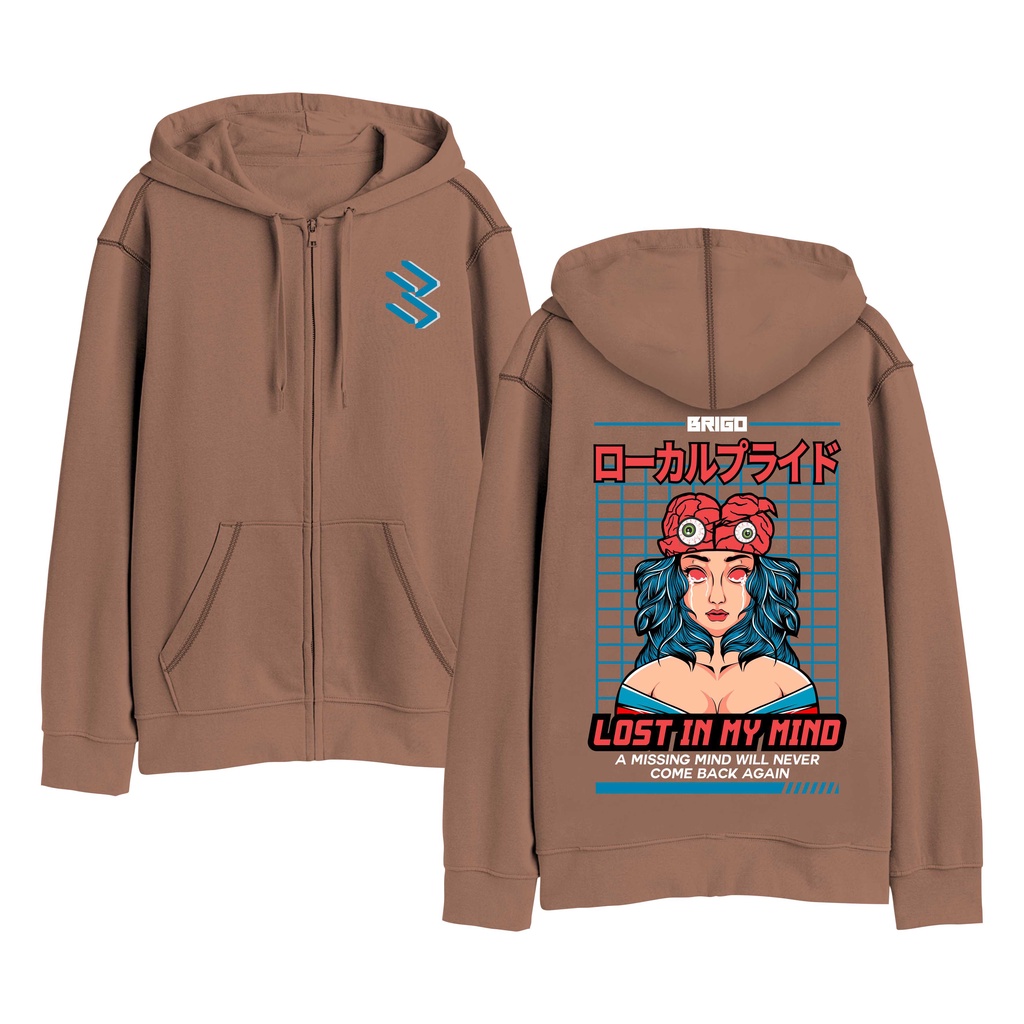 Sweater Hoodie Resleting BRIGO Mind Sablon DTF Fleece Cotton II BRIGO Zipper Jumper Hoodie Mind II M-XXL (Pria &amp; Wanita) Free stiker&amp;Gantungan Kunci