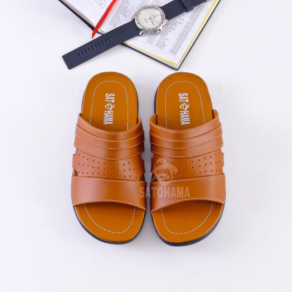 Satohama Sandal Selop Pria Sandal Murah Sandal Pria Dewasa Sandal Kulit Sintetis