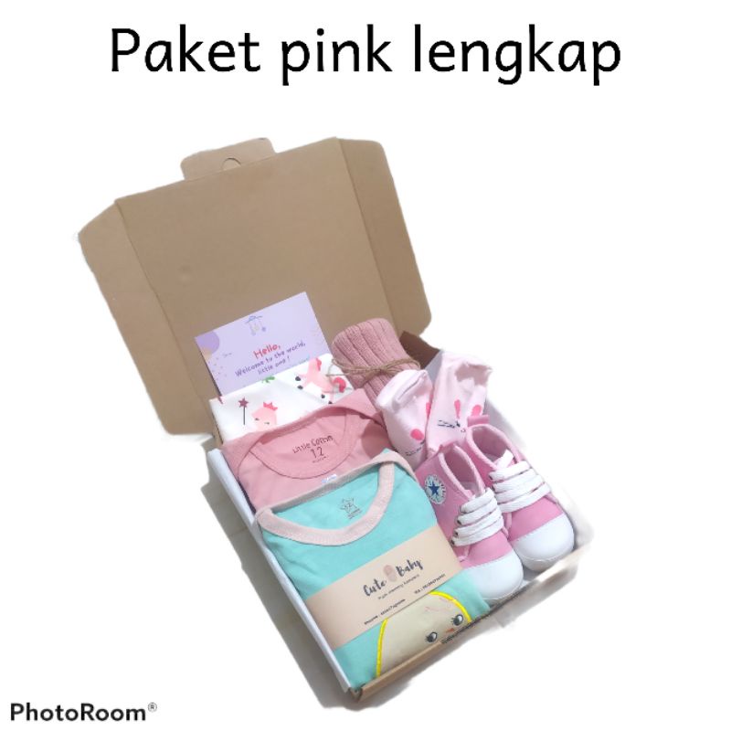 Termurah Paket Hampers Bayi / Hampers Baby / Parcel Baby / kado lahiran by cute baby-Paket pink lengkap