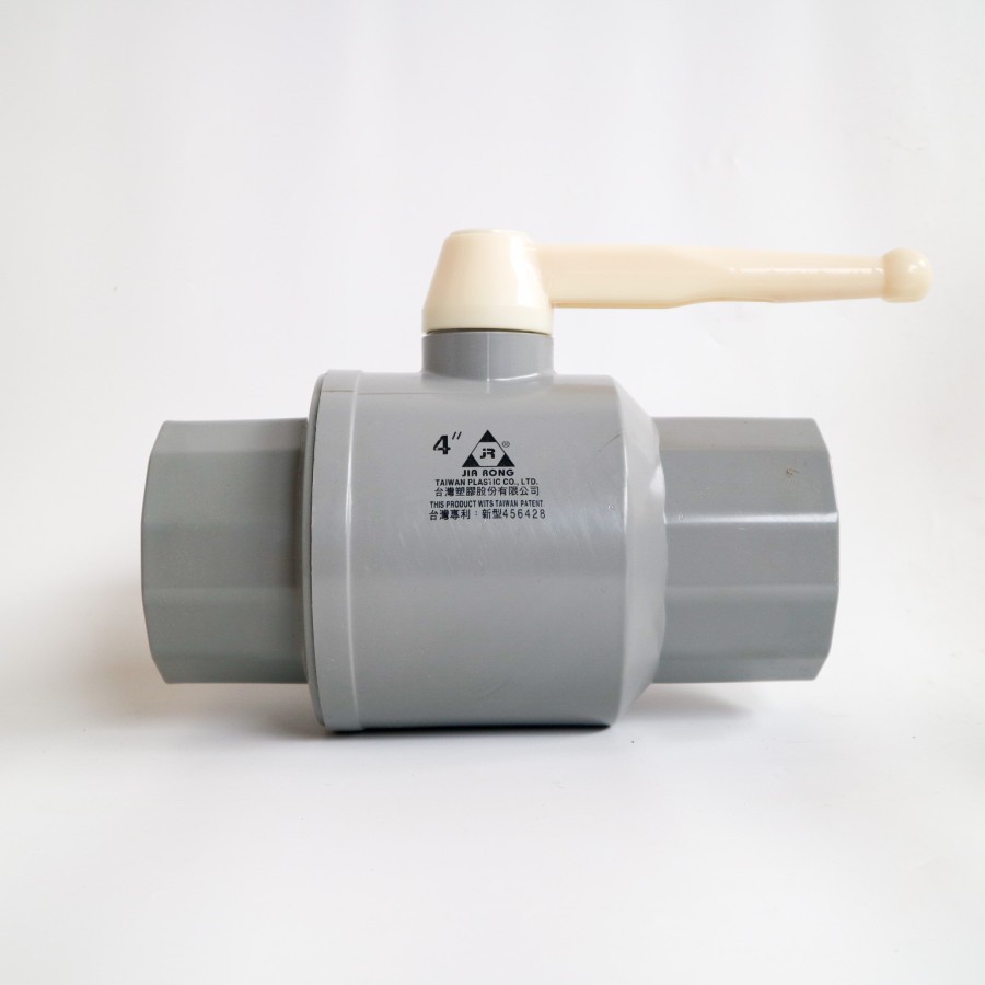stop kran Ball valve ballvalve pvc 4" dim inch JIARONG JIA RONG