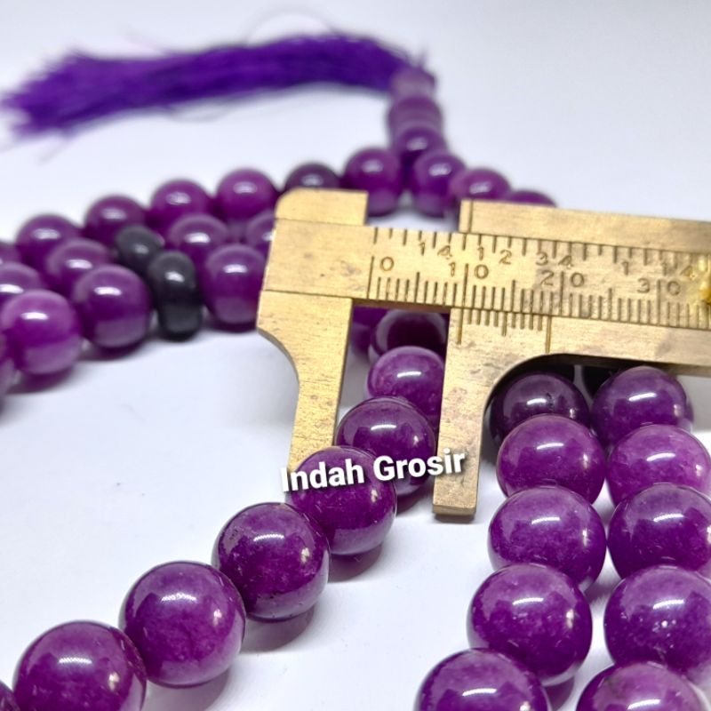 TASBIH BATU NATURAL KECUBUNG AMATYST 10MM 99BUTIR ORIGINAL STONE