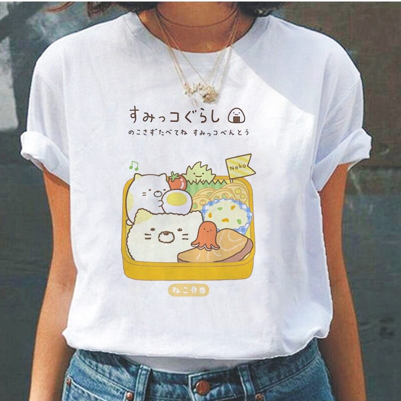 MYSTIQUE.ID-BAJU KAOS NEKO BENTO T-SHIRT LUCU DAN AESTHETIC