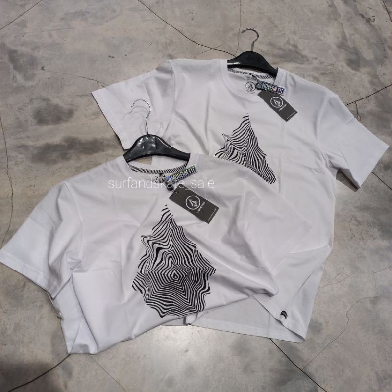 Kaos Volcom Original New Arival Msf Vibrate Ft Wht