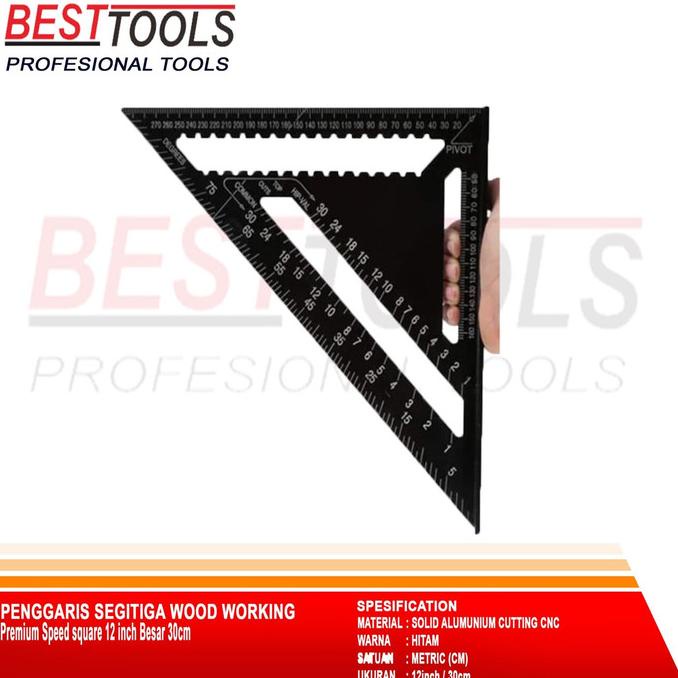 

PREMIUM Speed square 12 inch Besar 30cm penggaris segitiga woodworking