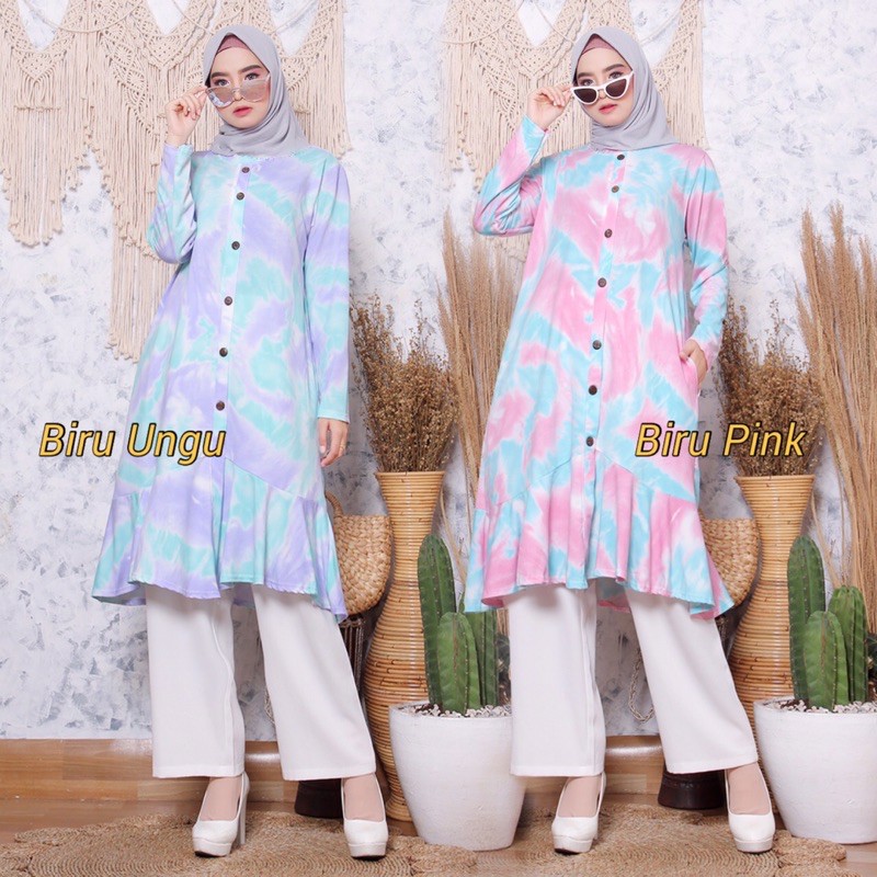 ELBIE Tie Dye - Tunik Babyterry Import LD110 / Long Tunik / 211-5352