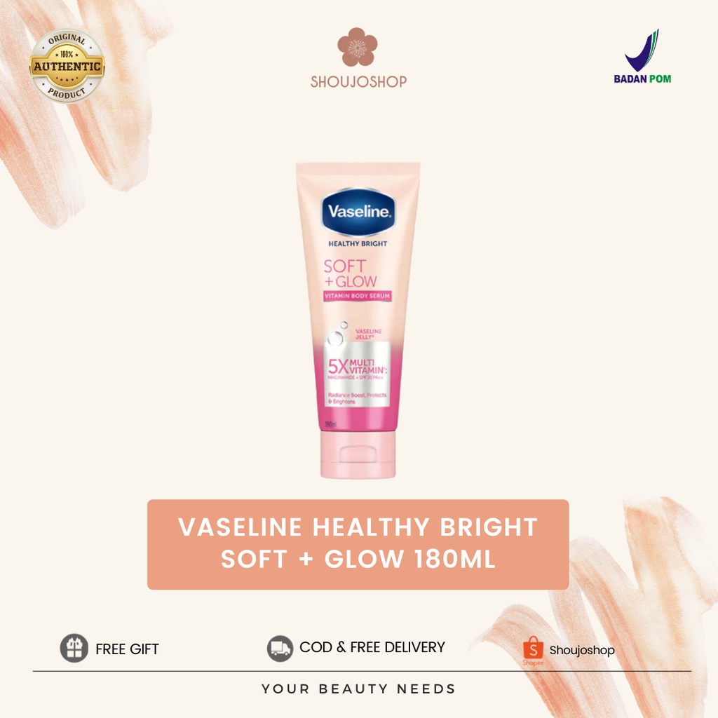 Jual SOJO Vaseline Healthy Bright Vitamin Body Serum Soft Glow 180ml