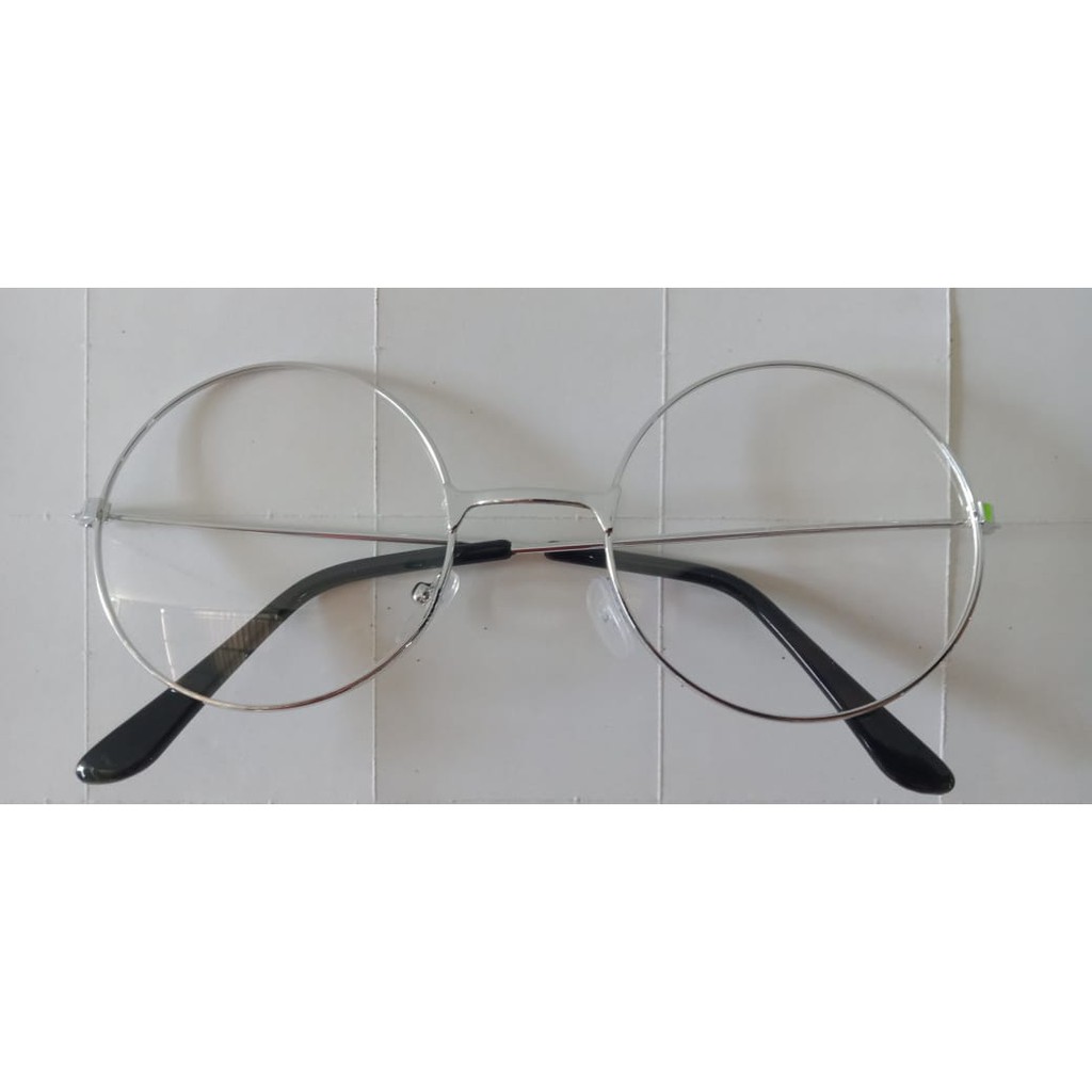 INDOMINI R092 Kaca Mata Bulat Oval Design Fashion Korea Pria/Wanita Kacamata Optik Frame Sunglasses-SILVER