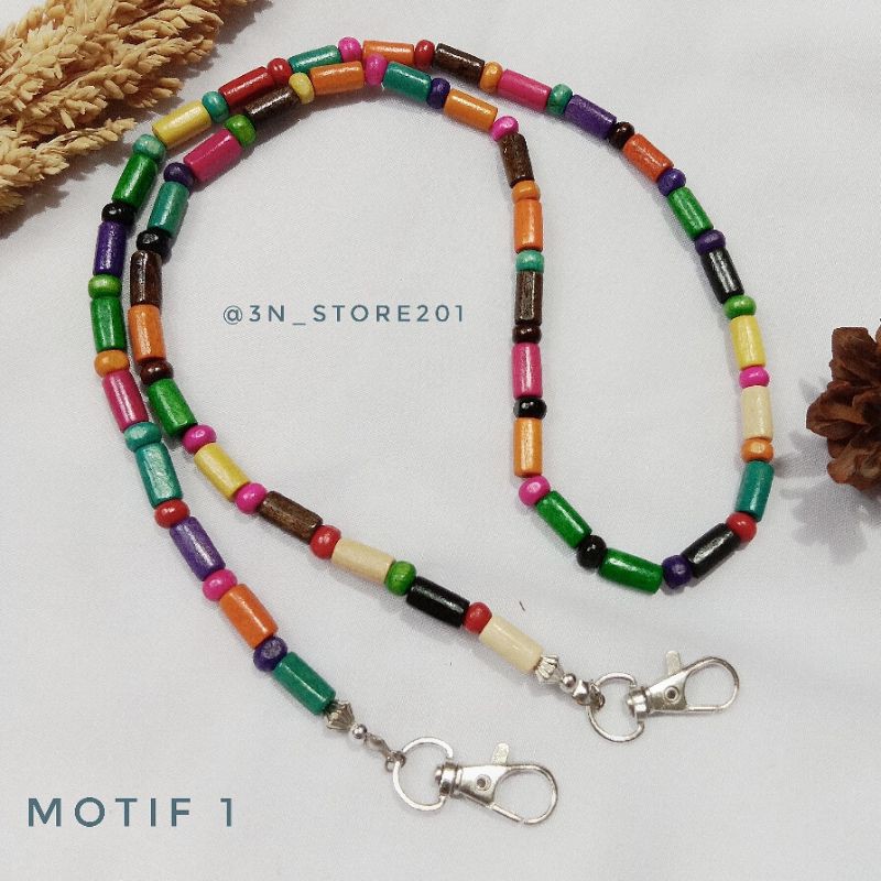 Strap Mask etnik kayu rainbow
